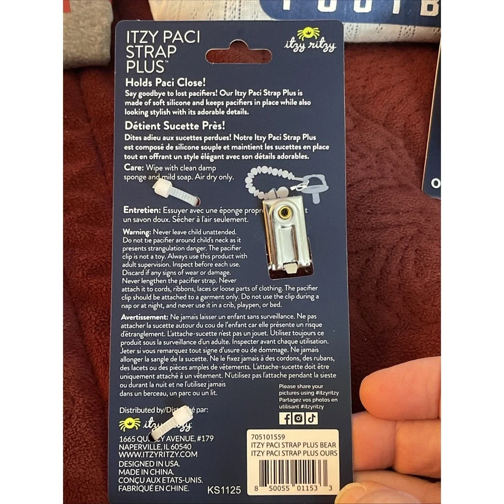 2 -‎ Itzy Ritzy Paci Strap + Silicone Pacifier Clip, Bear Clip, No Paci Included